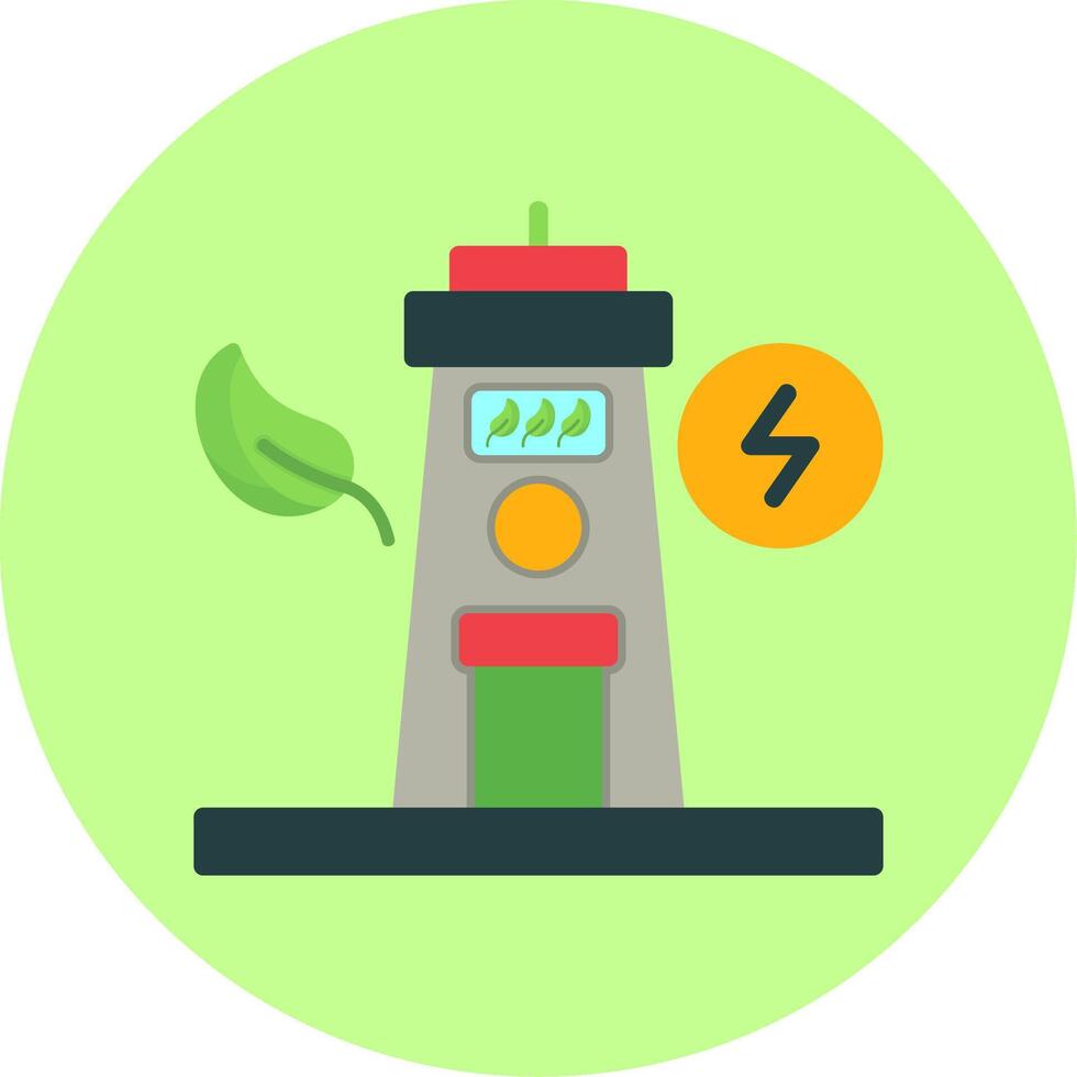 Tidal Power Flat Multi Color Icon vector