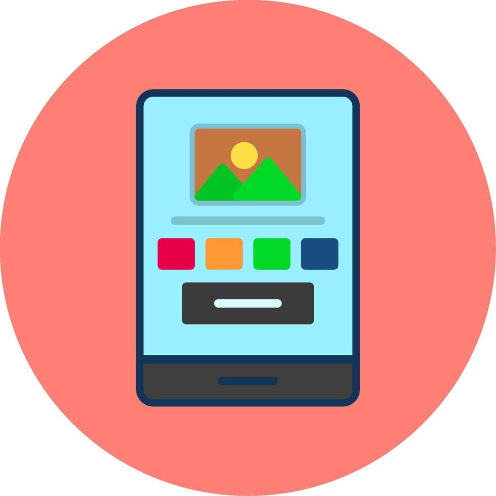 High Fidelity Wireframe Flat Multi Color Icon vector