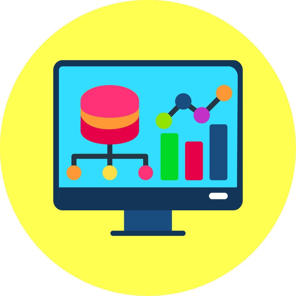 Data Driven Flat Multi Color Icon vector