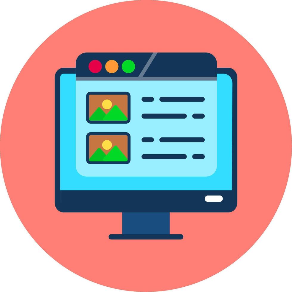 Landing Page Flat Multi Color Icon vector