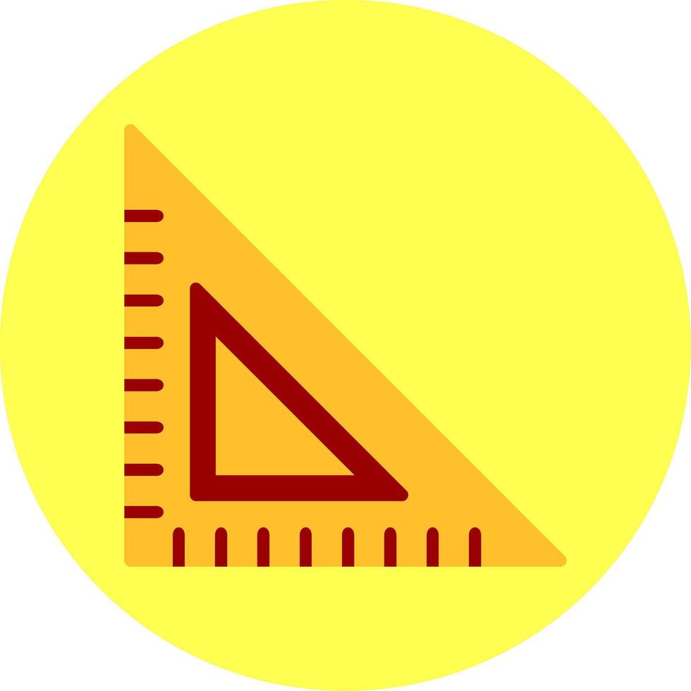 Triangular Ruler Flat Multi Color Icon vector
