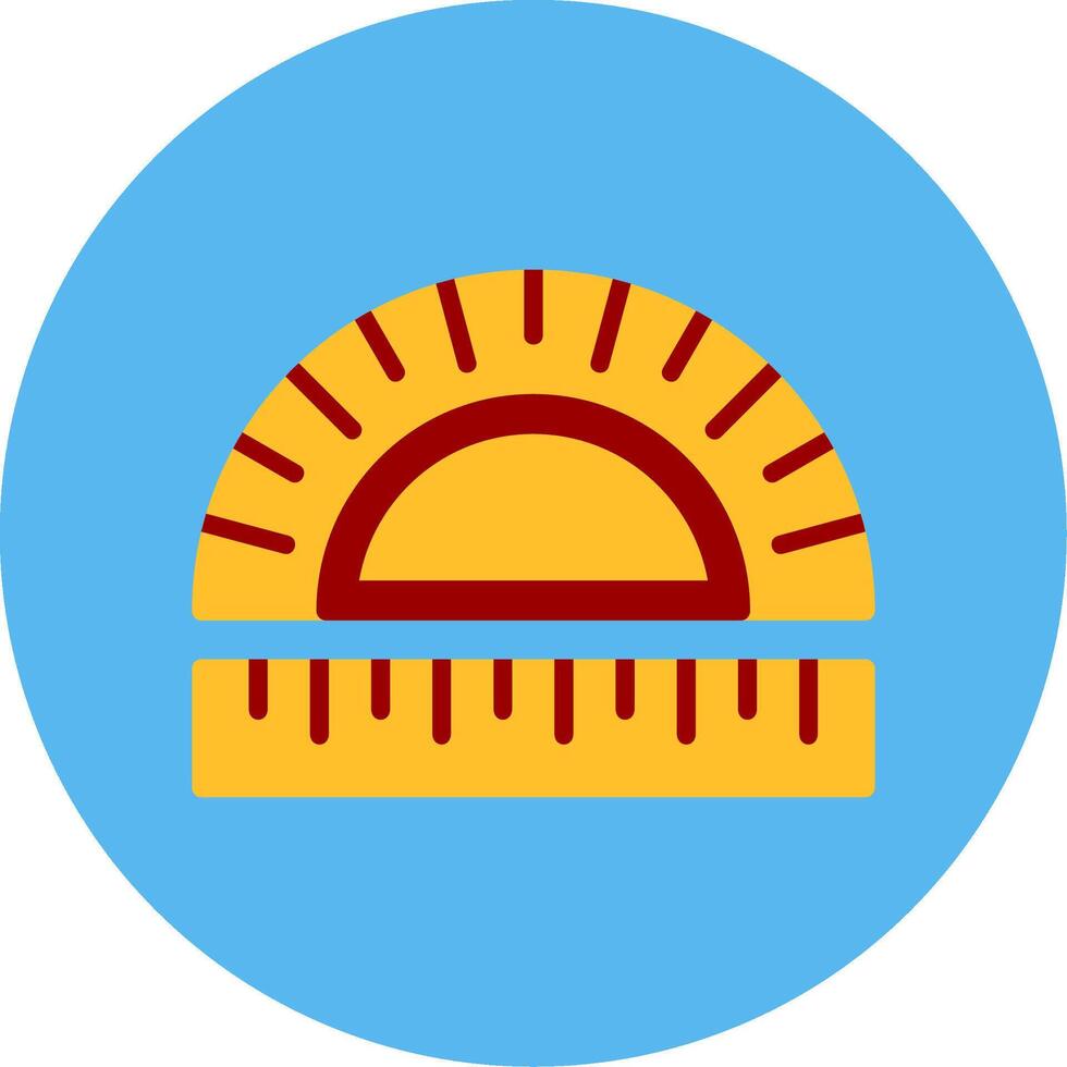 Protractor Flat Multi Color Icon vector