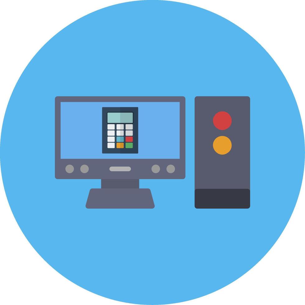 computadora plano multi color icono vector