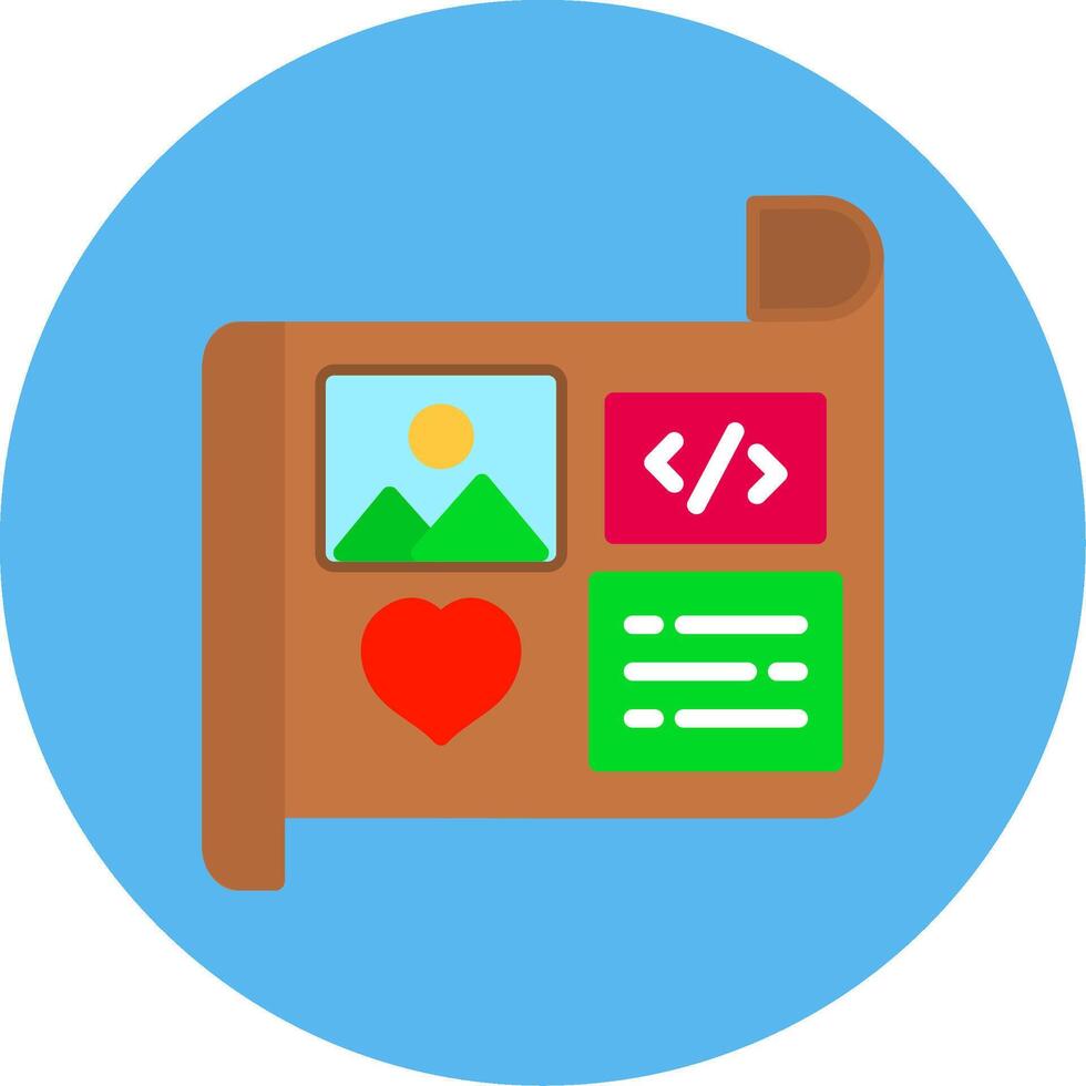 Mockup Flat Multi Color Icon vector
