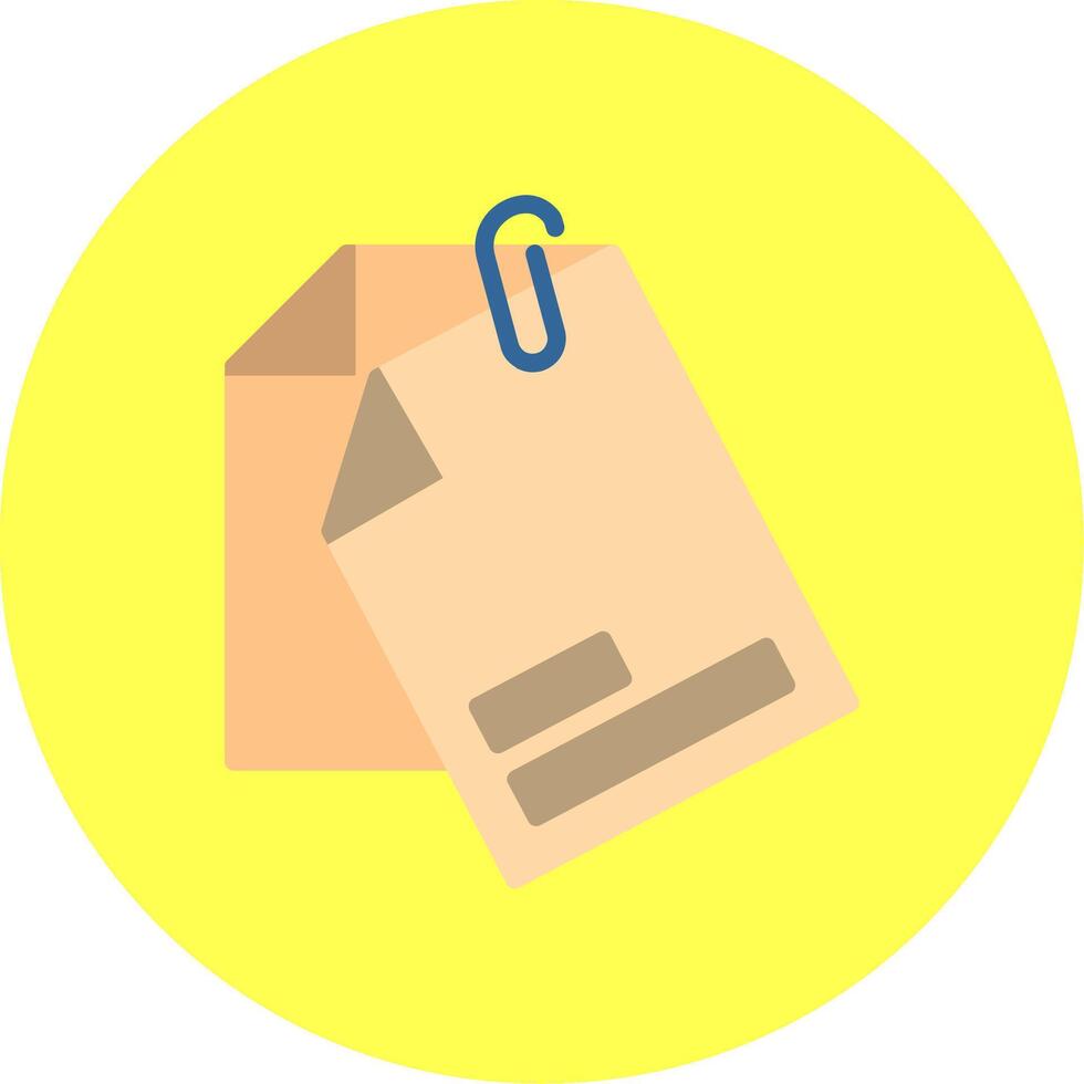 Attached File Flat Multi Color Icon vector