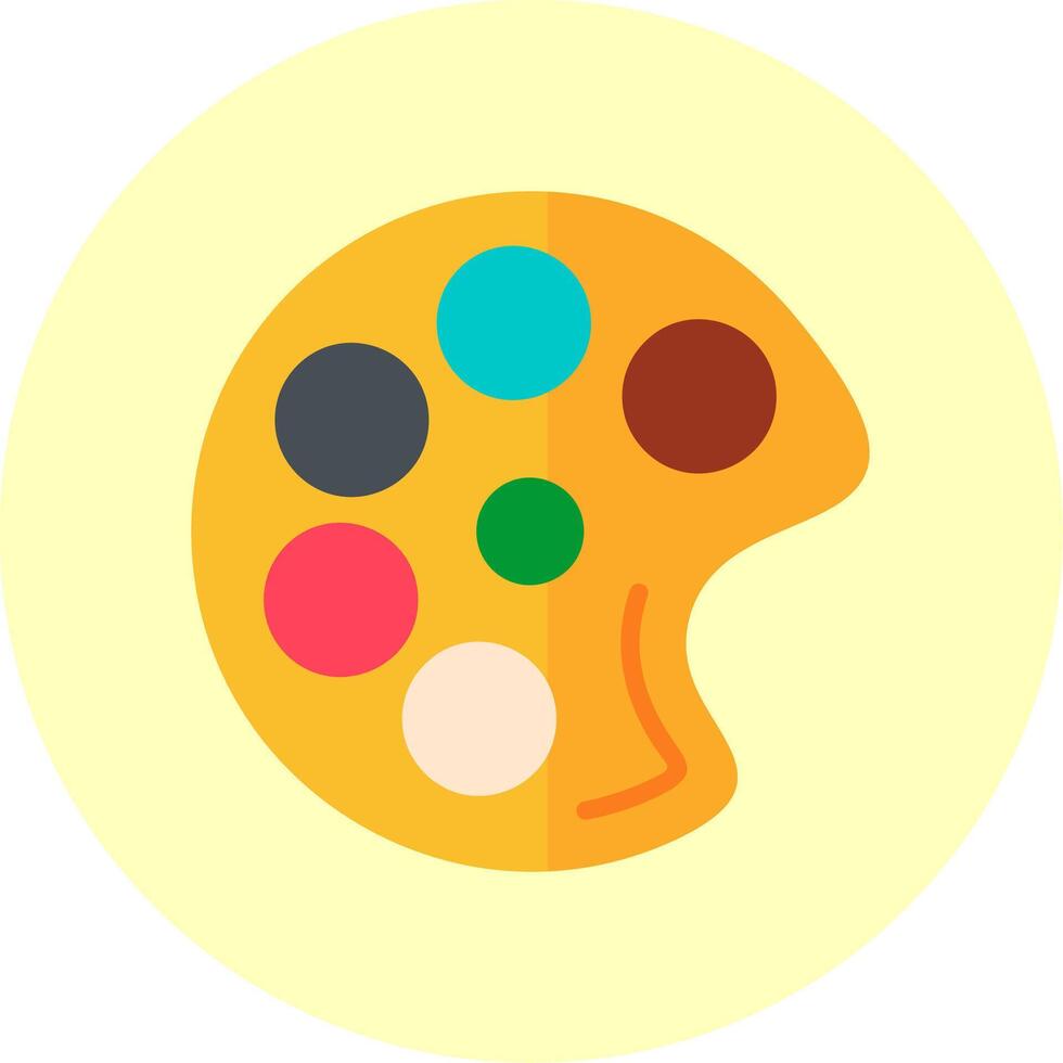 Paint Palette Flat Multi Color Icon vector