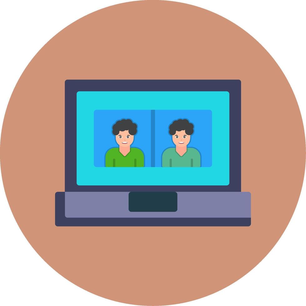 Online Meeting Flat Multi Color Icon vector