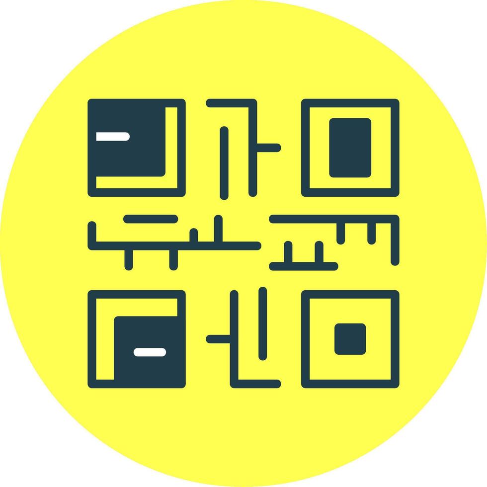 QR Code Flat Multi Color Icon vector