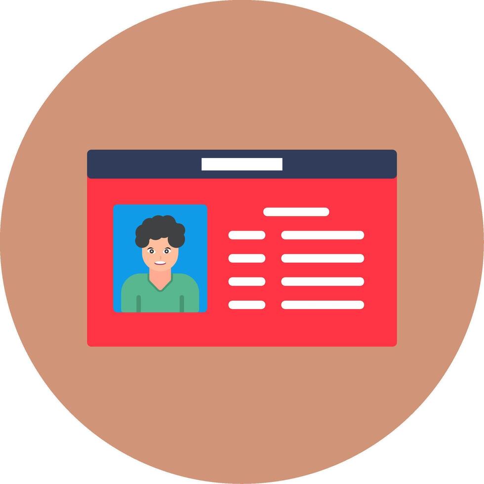 Id Card Flat Multi Color Icon vector