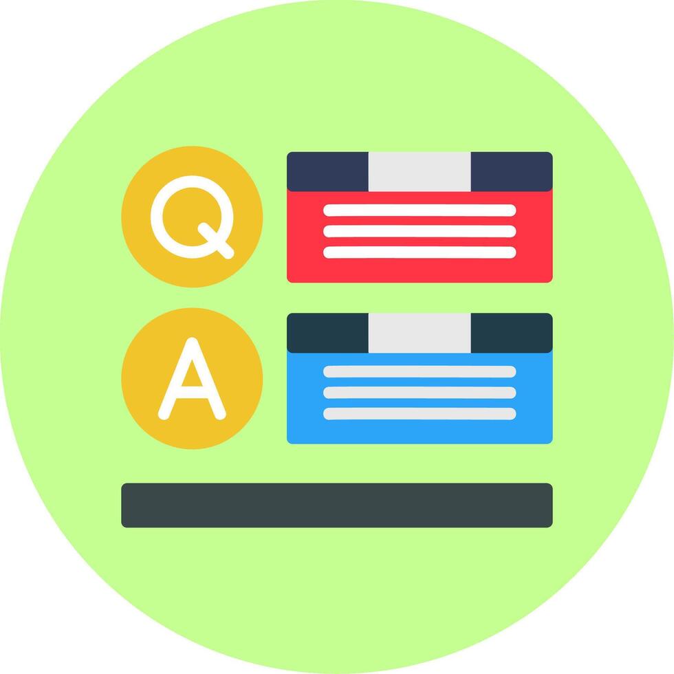 Question and Answer Flat Multi Color Icon vector