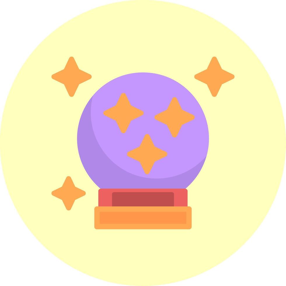 Crystal Ball Flat Multi Color Icon vector
