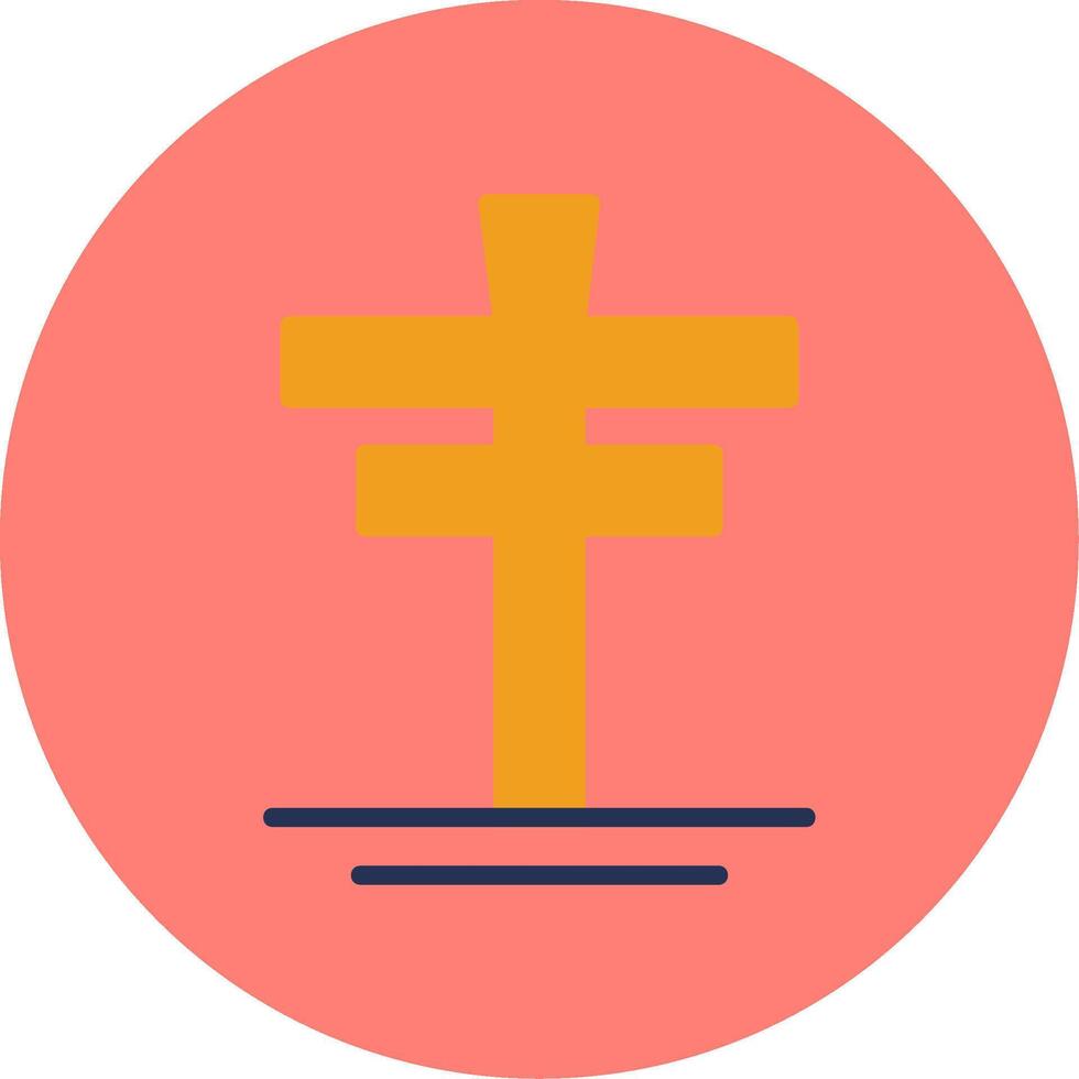 Cross Flat Multi Color Icon vector