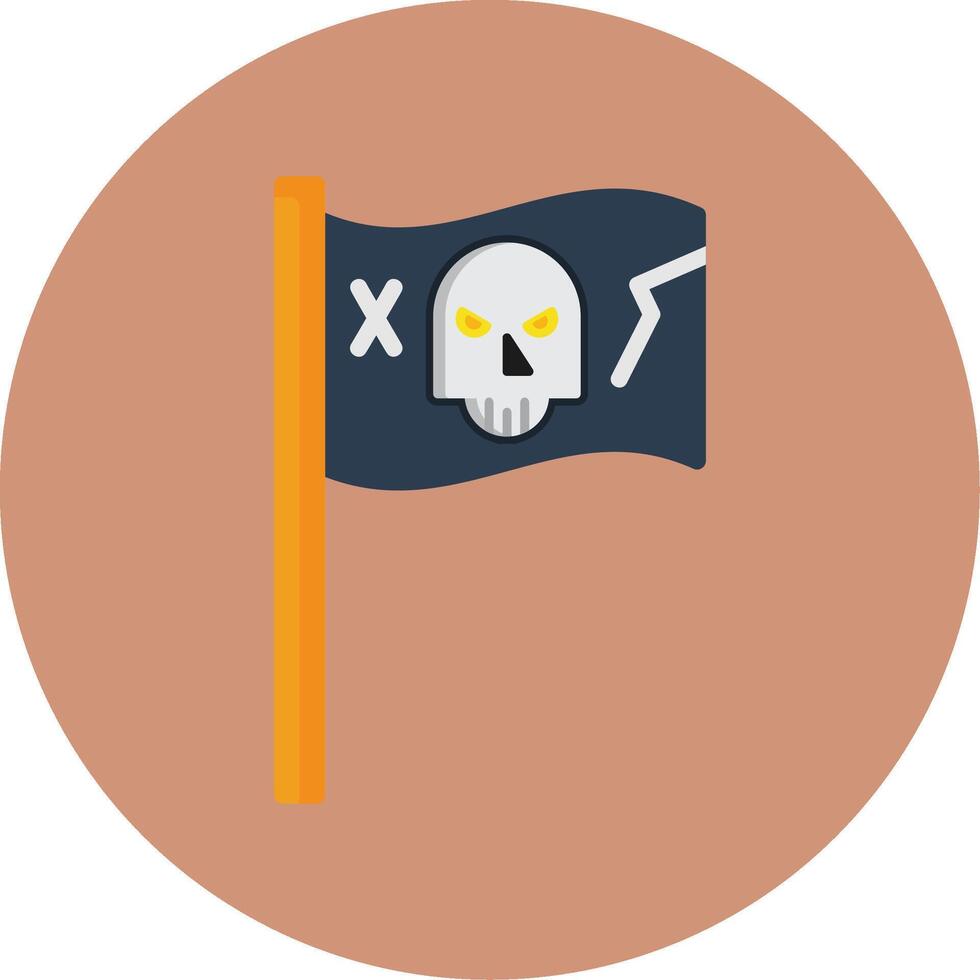 Pirate Flag Flat Multi Color Icon vector