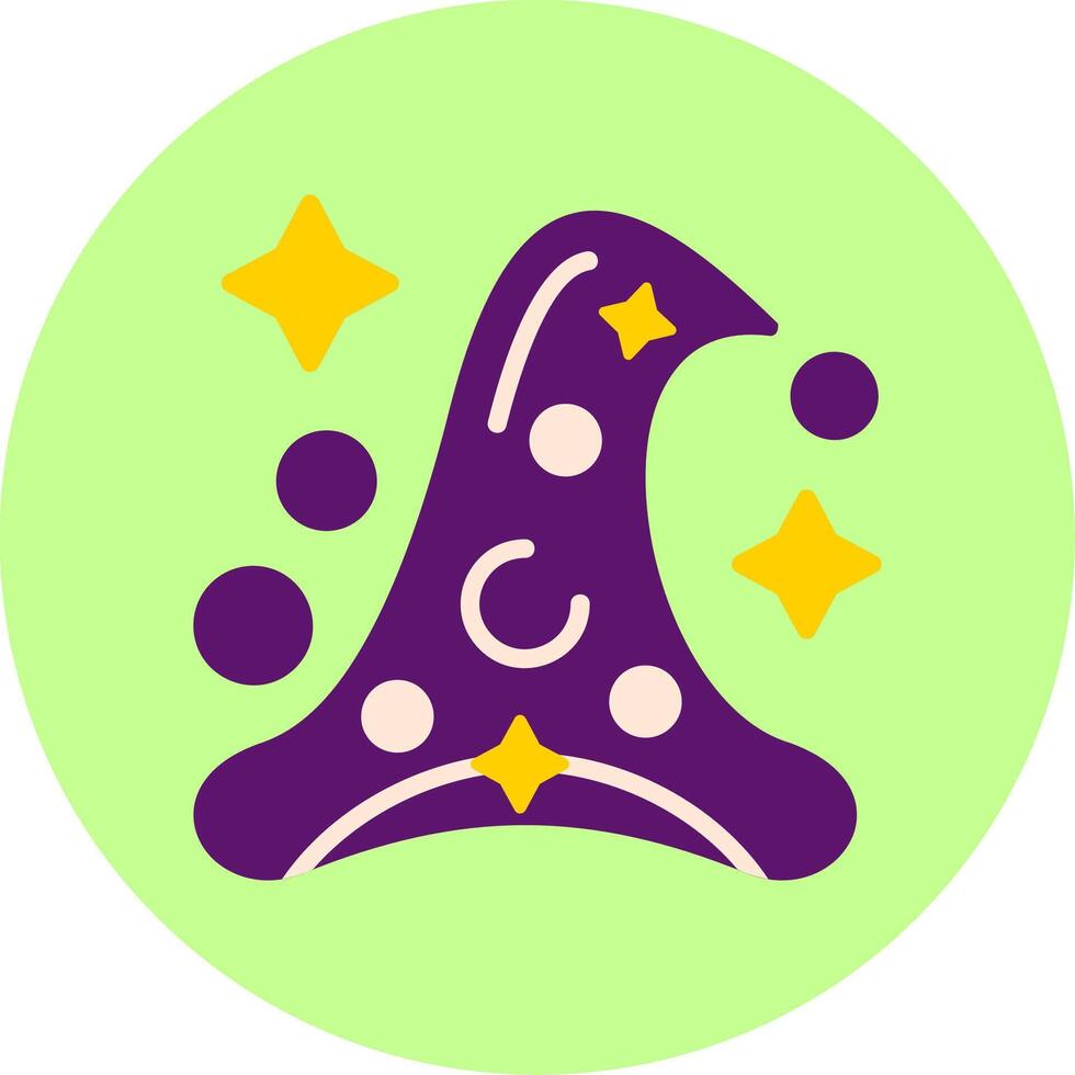 Witch Hat Flat Multi Color Icon vector