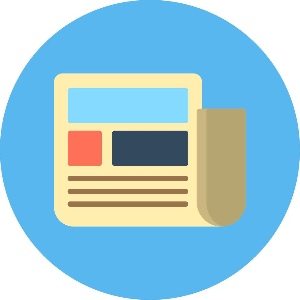 Newspaper Flat Multi Color Icon vector