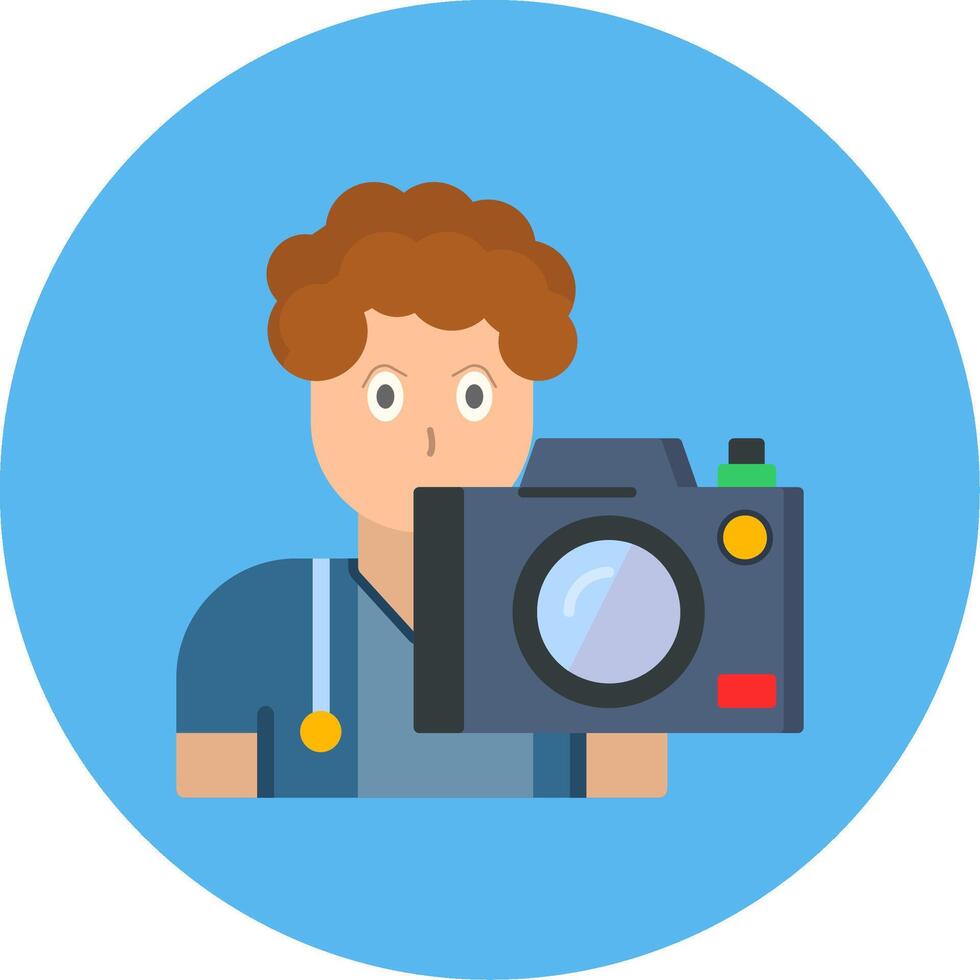 Cameraman Flat Multi Color Icon vector