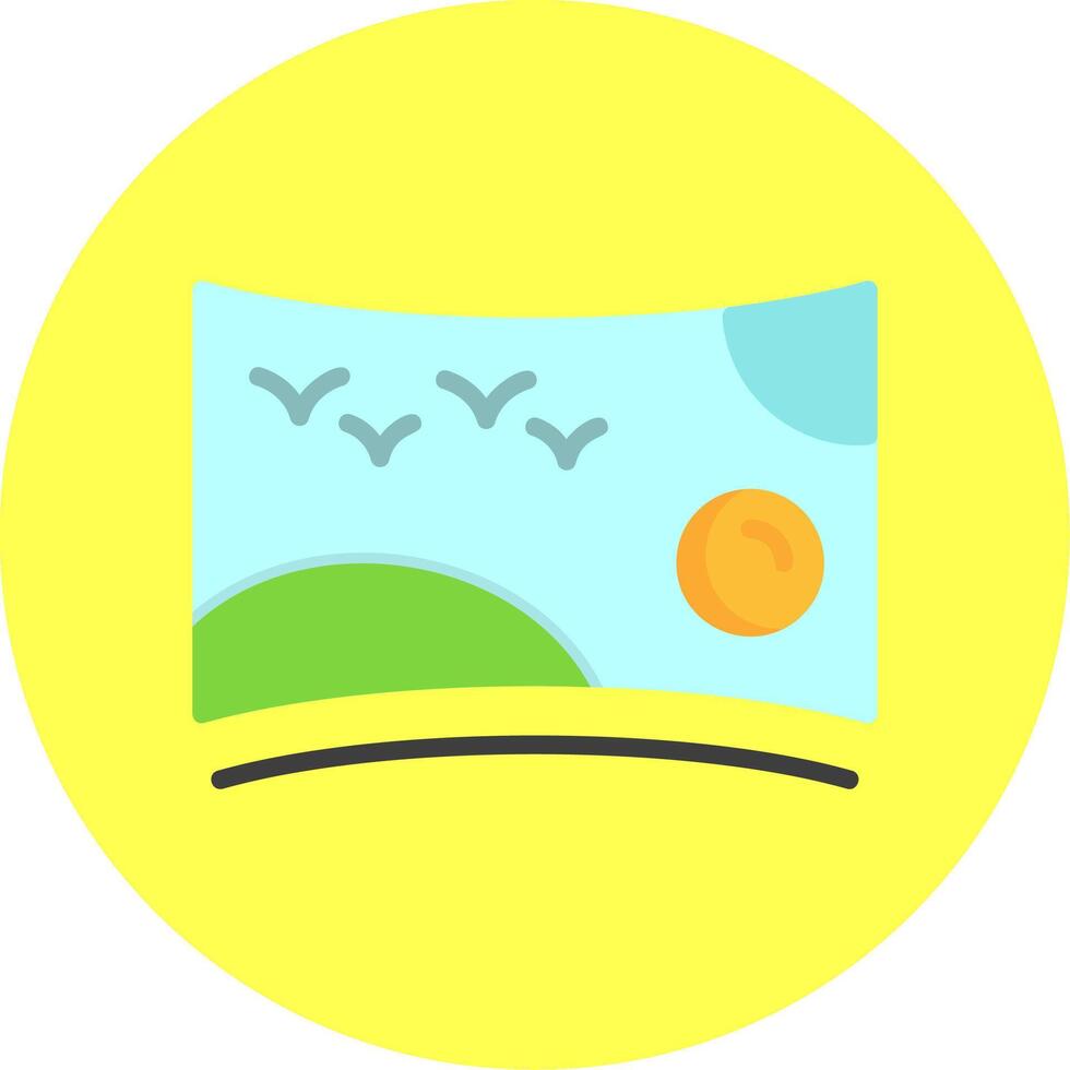Panoramic Flat Multi Color Icon vector