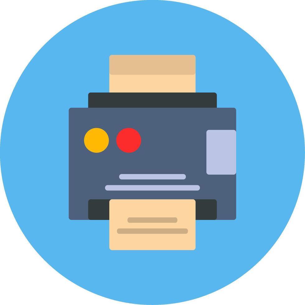 Printer Flat Multi Color Icon vector