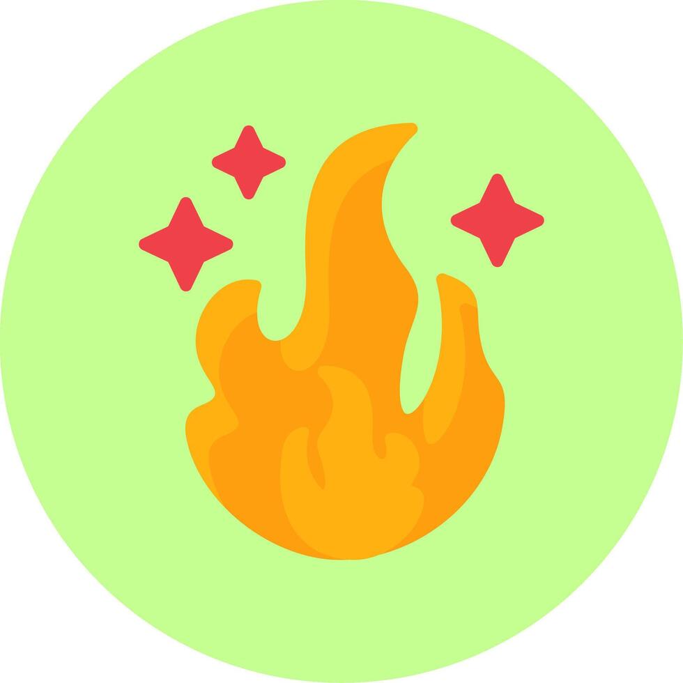 Fire Energy Flat Multi Color Icon vector
