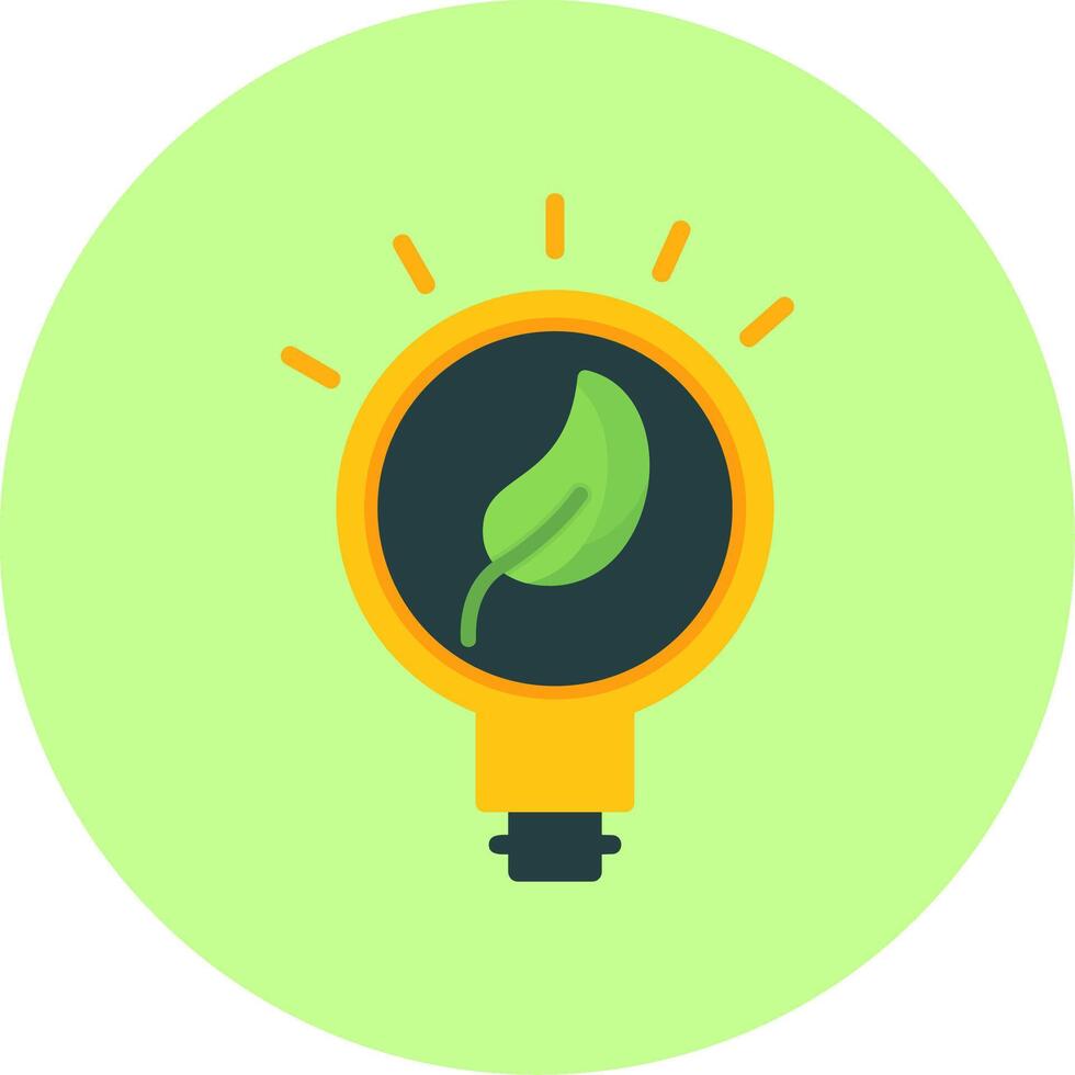 Eco Bulb Flat Multi Color Icon vector