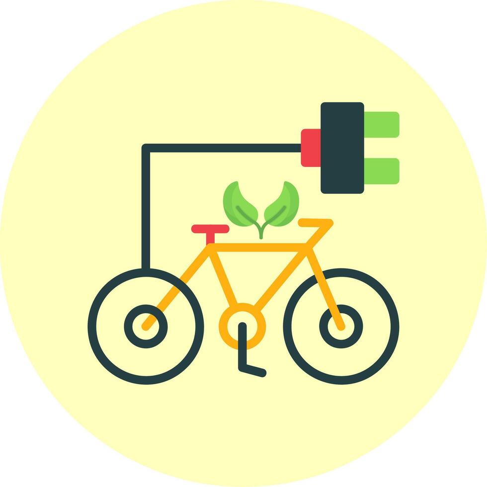 Electric Bike Flat Multi Color Icon vector