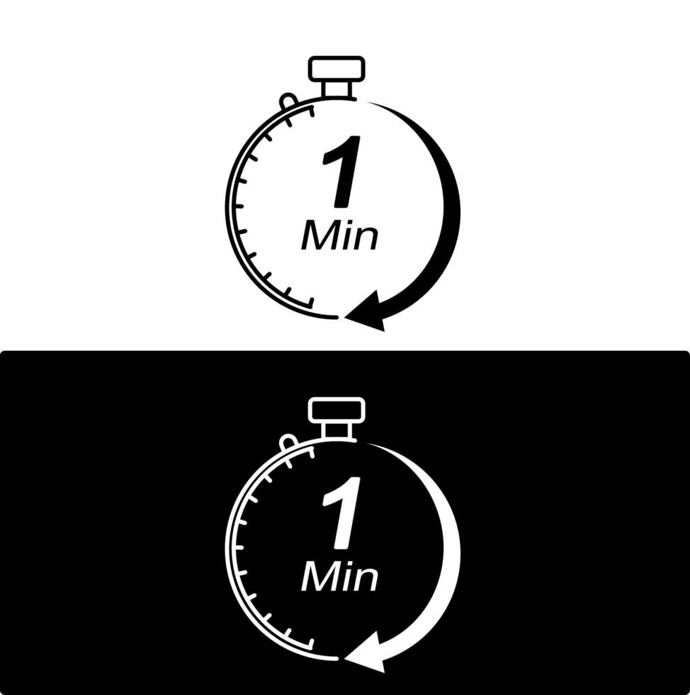 The first minute stopwatch icon vector