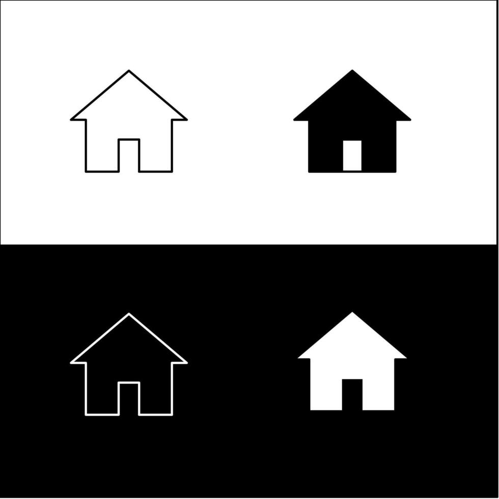 Home icon . house icon illustration in black and white. vector