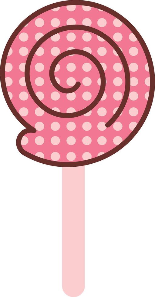 Pink polka dot lollipop clipart vector