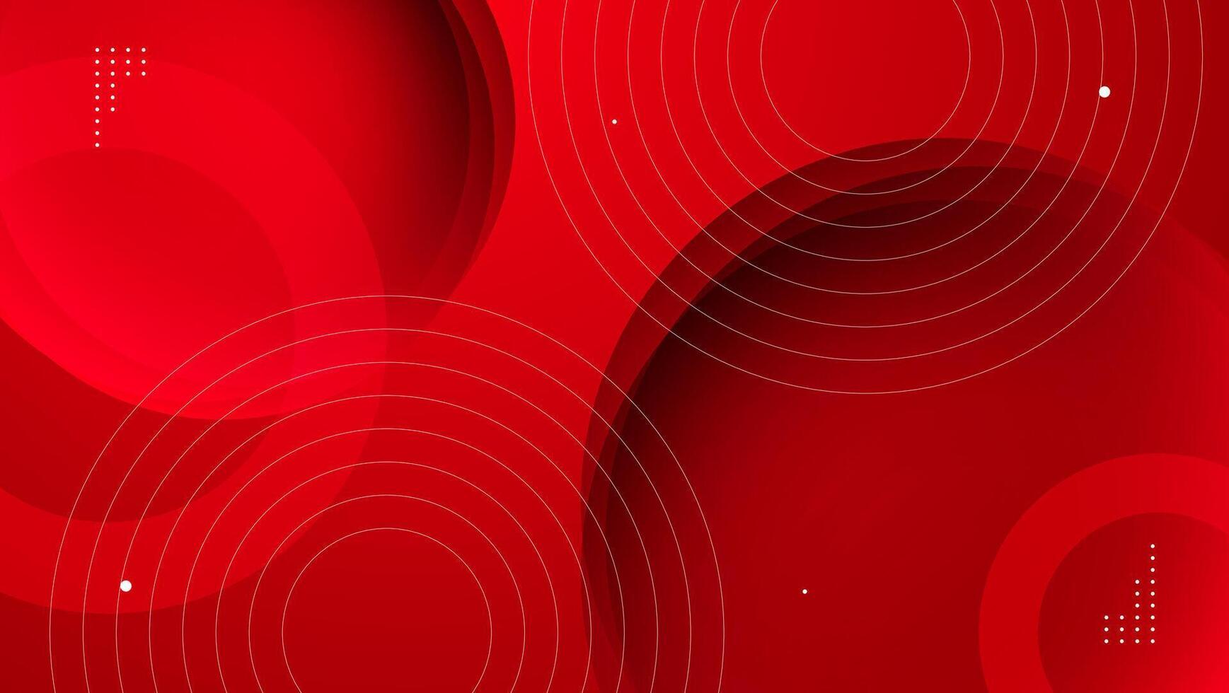 red geometric abstract background with circles composition vector