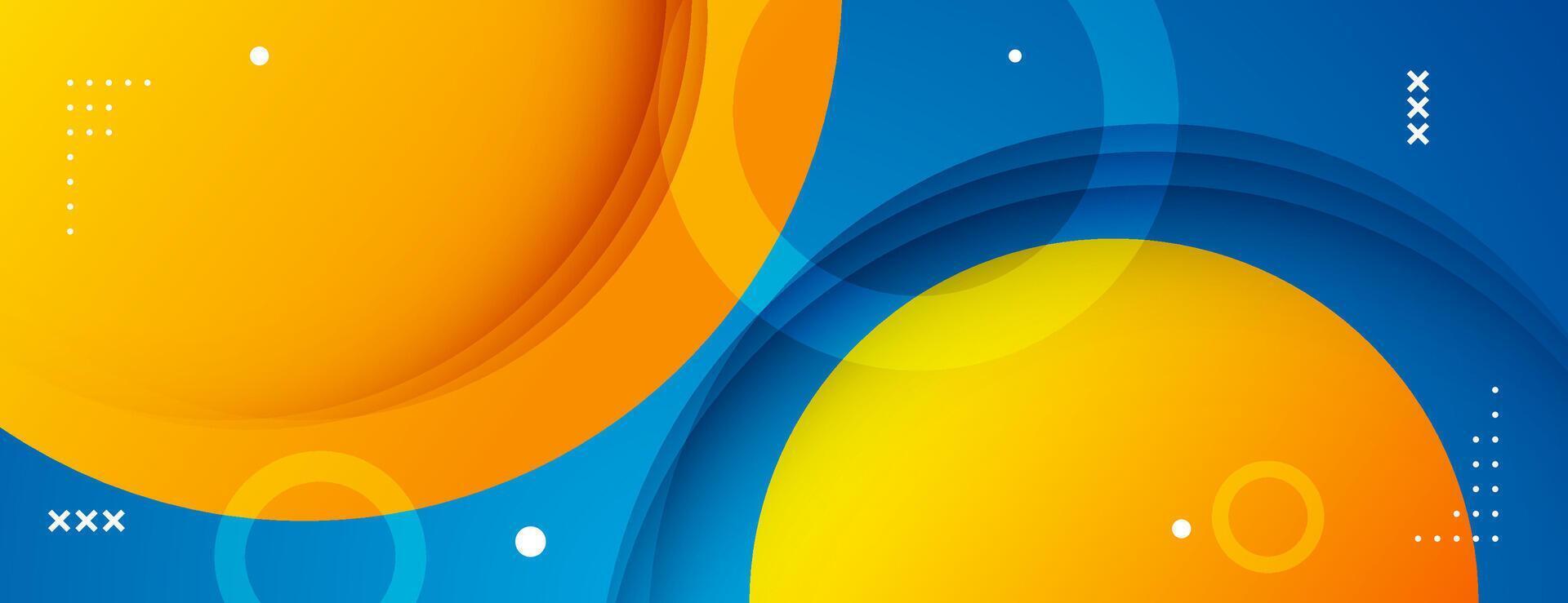 blue and yellow abstract background with geometric element composition vector