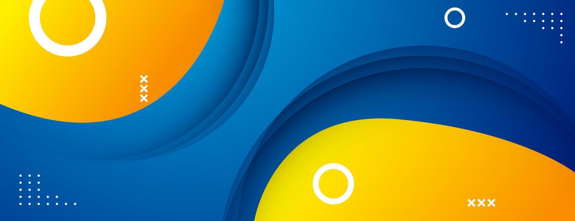blue and yellow gradient geometric abstract background vector