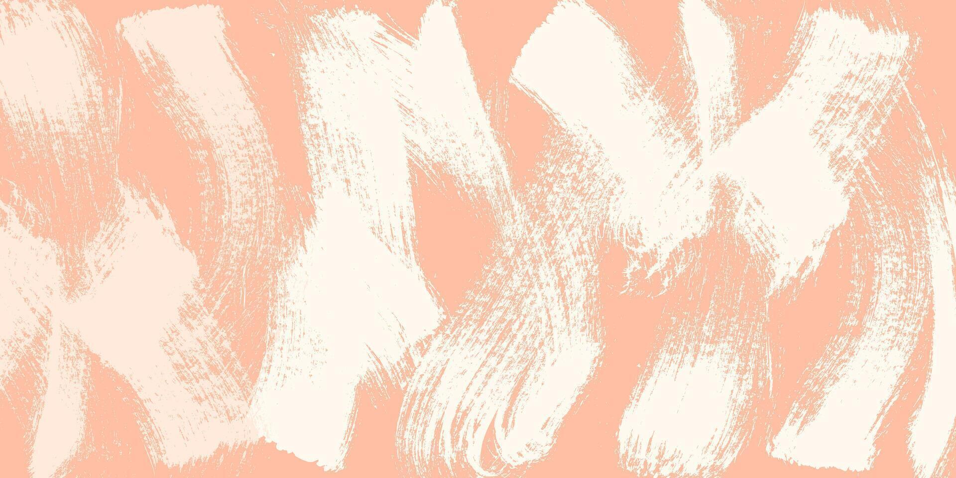 Soft Brush Strokes in Warm Peach Tones. Abstract Composition with distressed effect. Grunge brush strokes vector