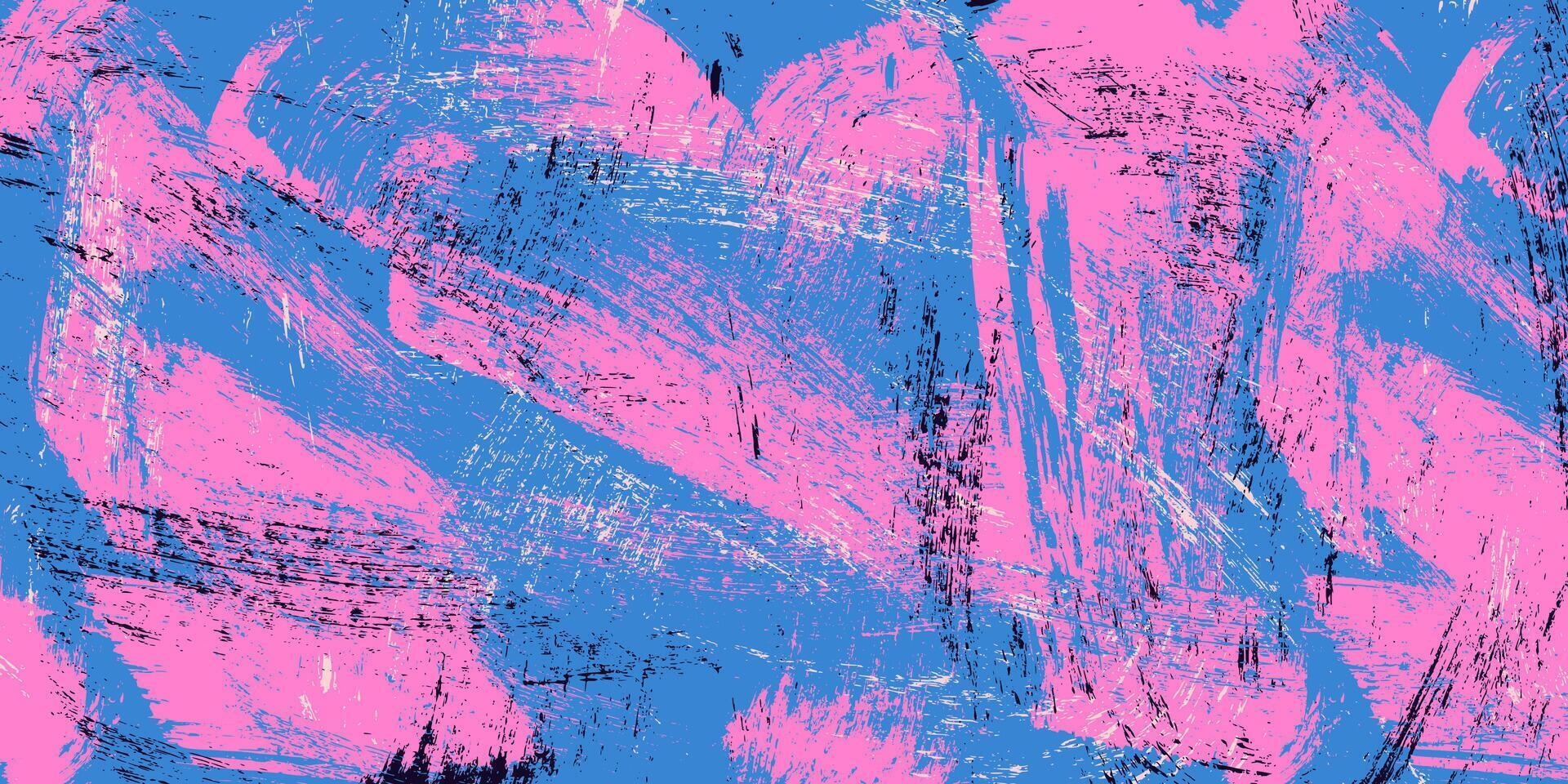 Grunge Background with vibrant Pink and Blue colors. Distressed background, grunge texture. Colorful design. vector