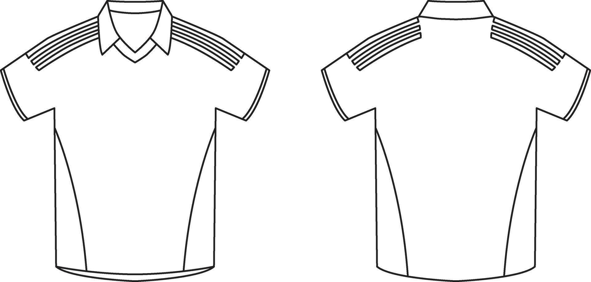 T-shirt jersey template mockup outline isolated sport background clothing tee kit vector
