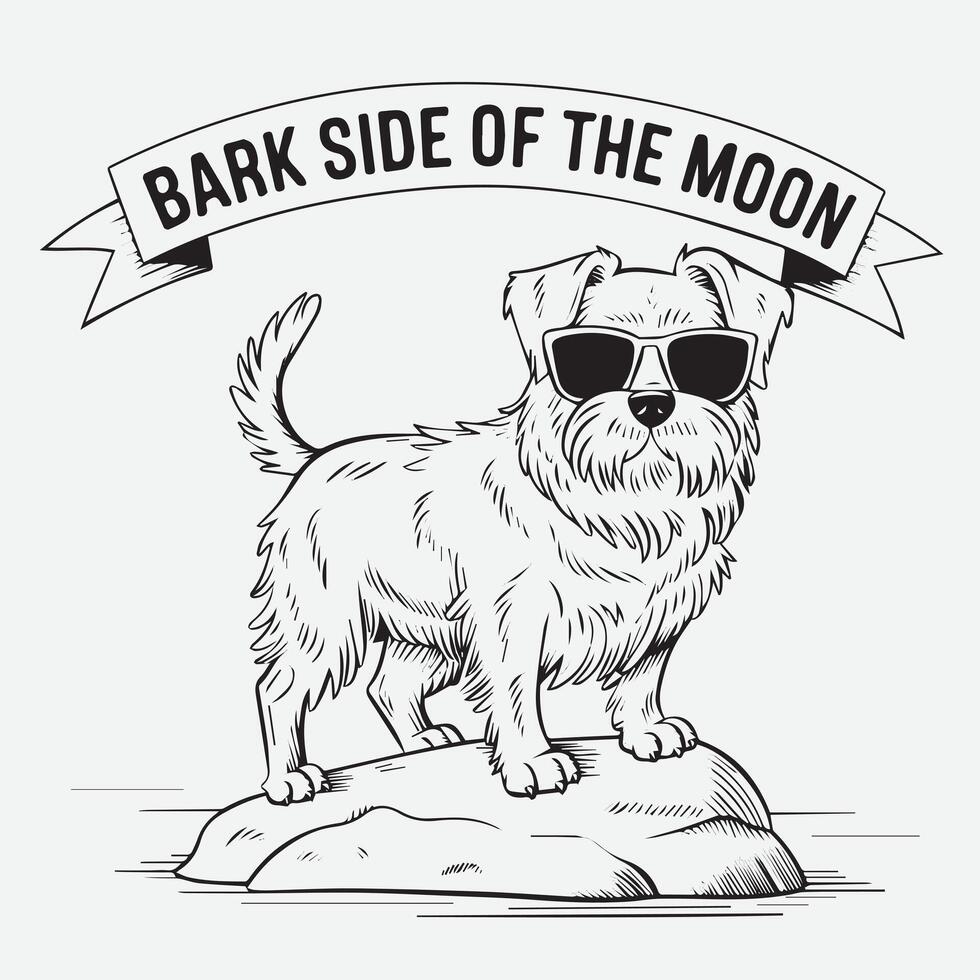 Funny dog Line Art t shirt vector