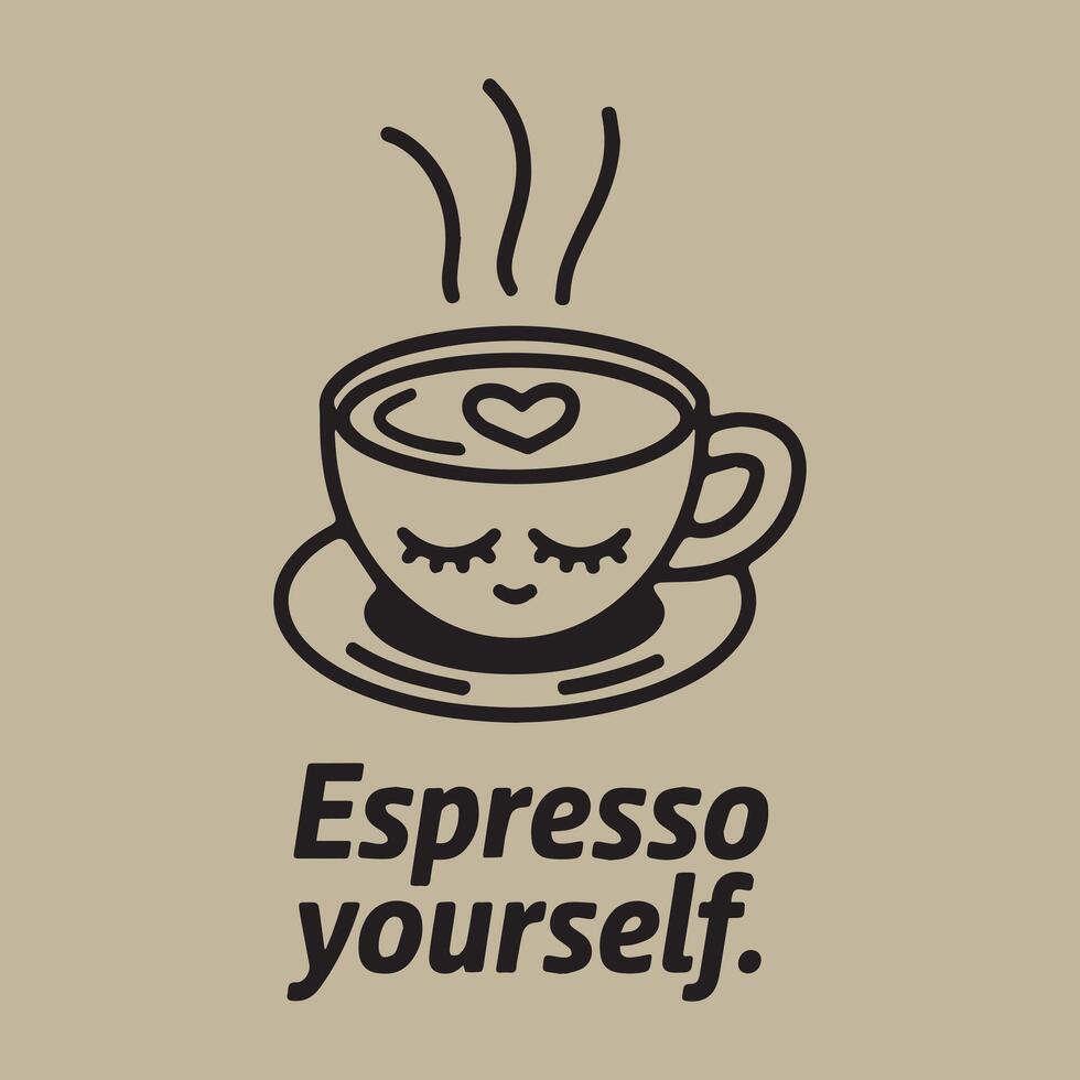 Express Yourself Coffee Cup Design Tee vector