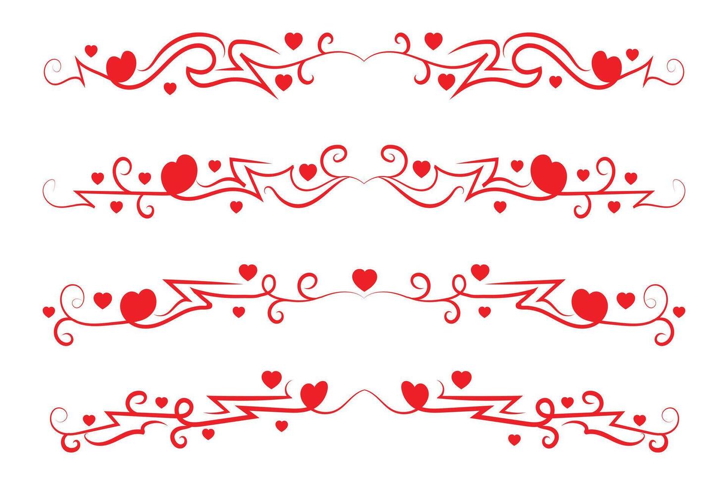 Valentine's day floral borders vector
