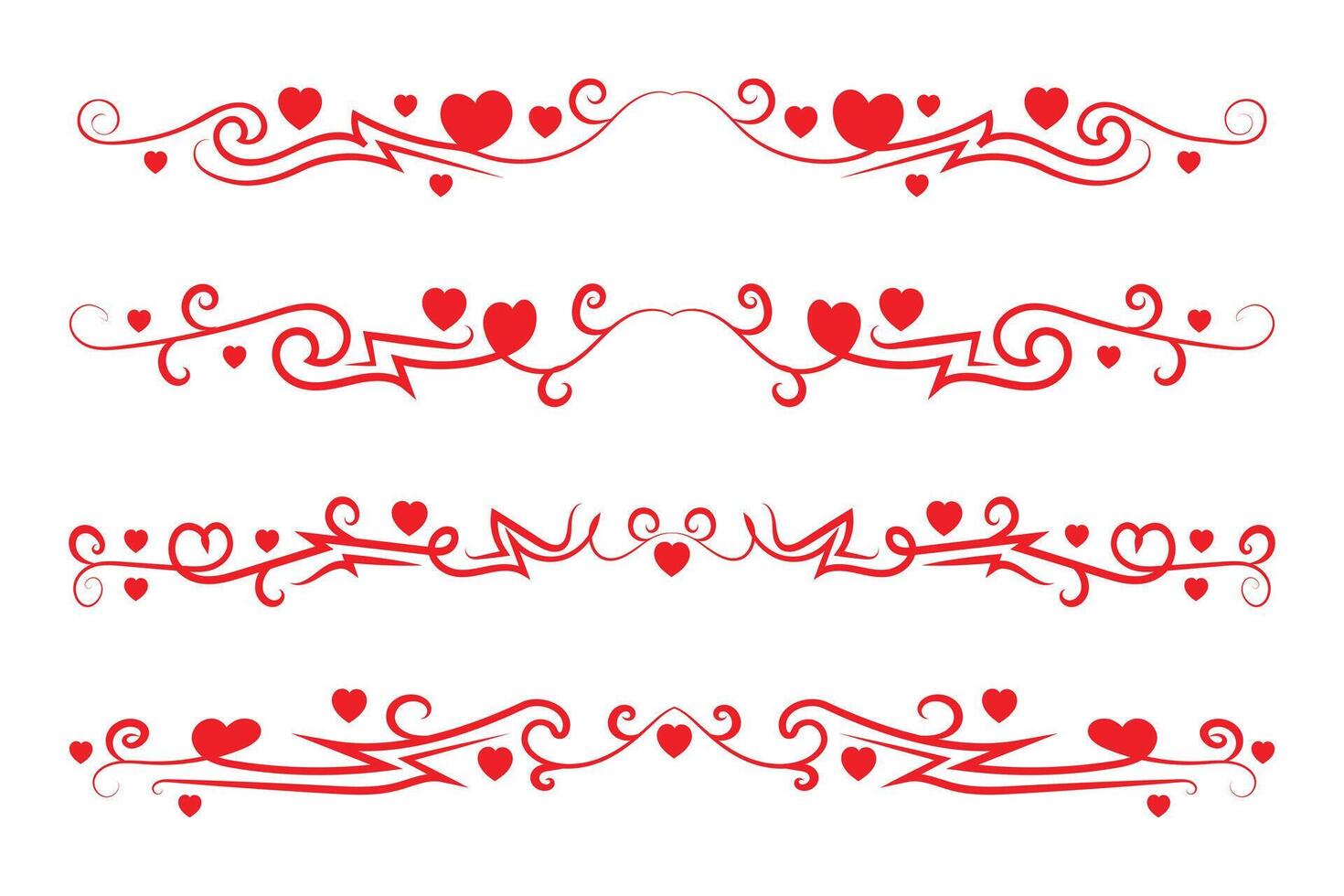 Valentine's day borders vector