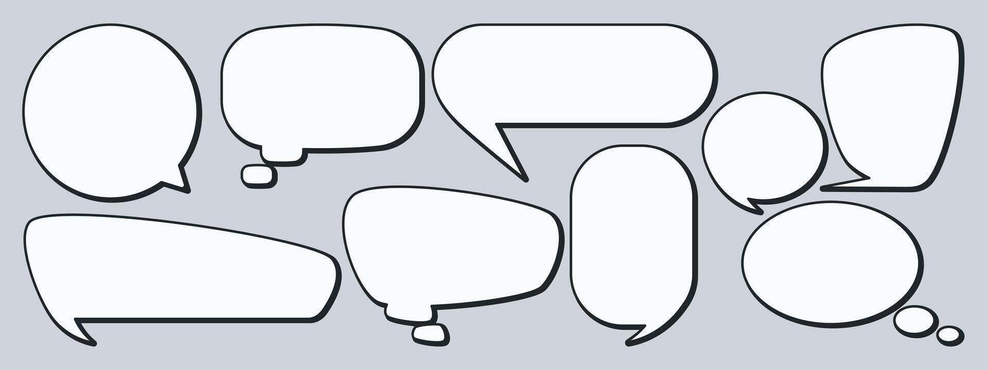 Set of speech bubble with simple flat style. Speech balloon, chat bubble, massage box vector