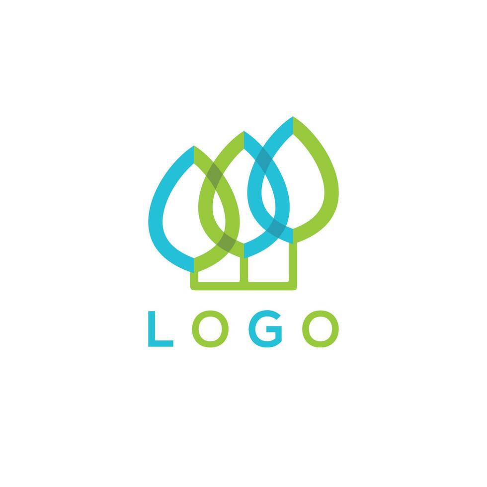 Three Mint Leaves logo icon vector