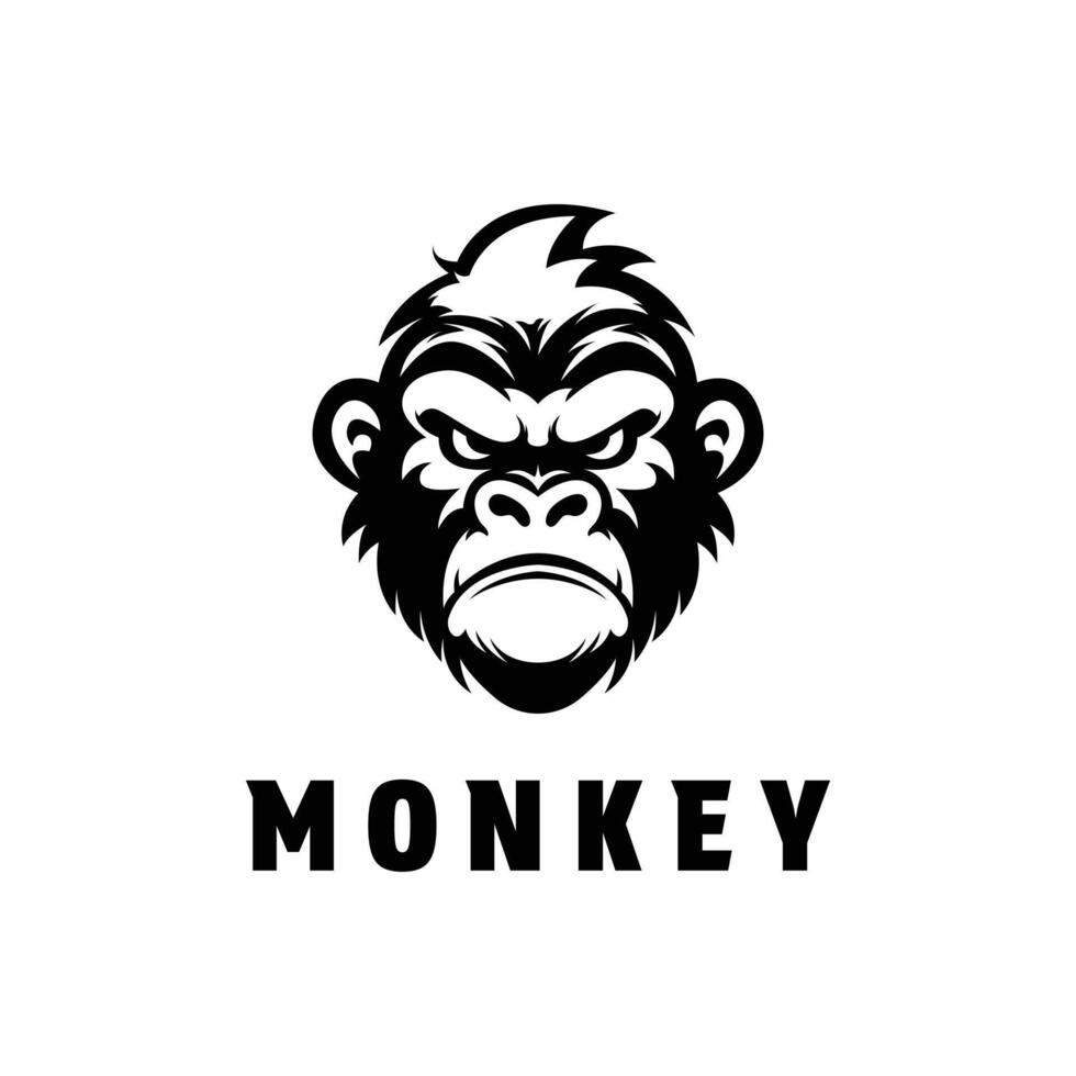 monkey angry logo design concept idea vector