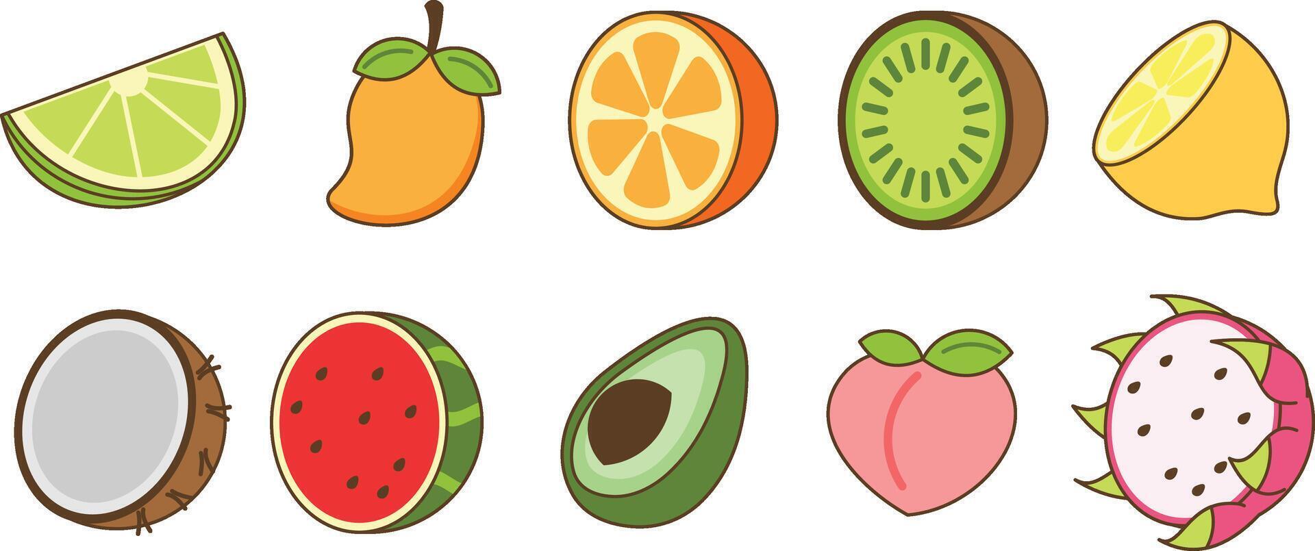 Collection Hand Drawn Fruit vector