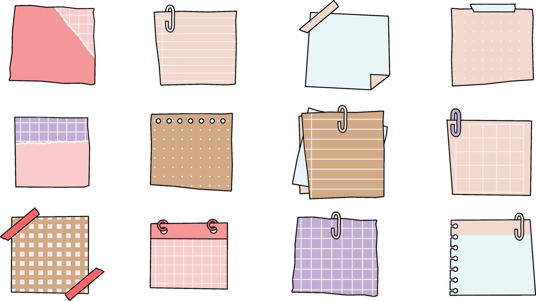 Hand Drawn Note Paper vector