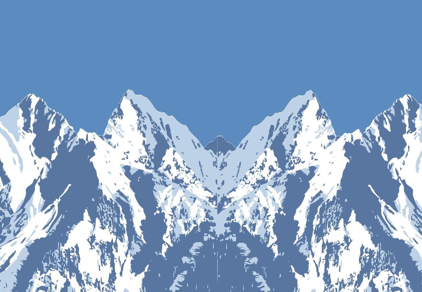 A blue and white illustration of mountains vector