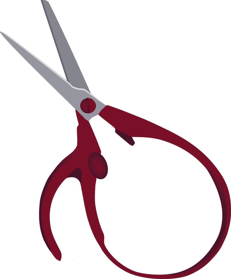 Ergonomic scissors with rounded handles for comfortable cutting vector