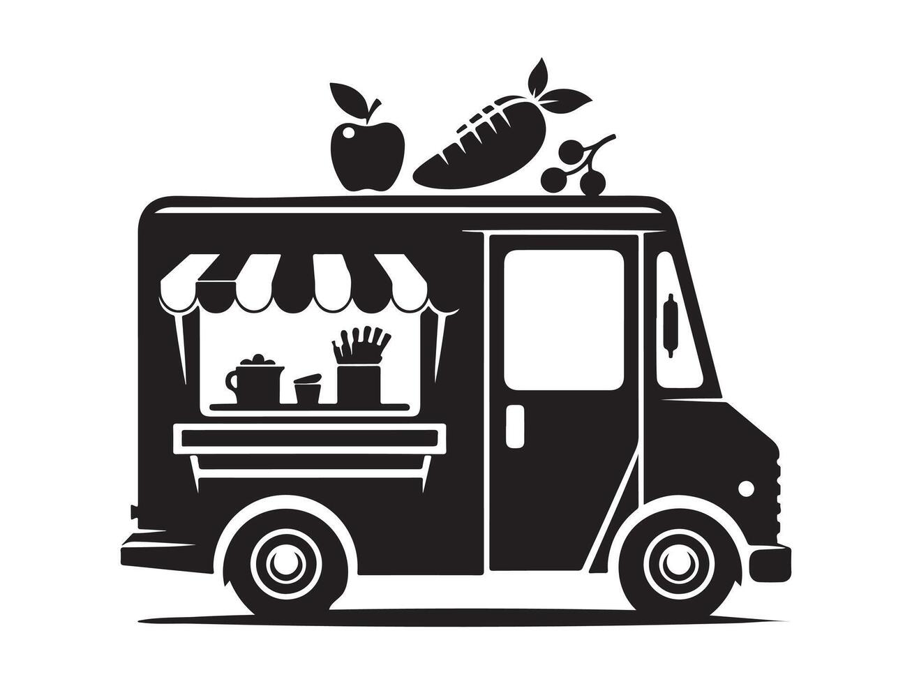 Food Truck Illustration on White, Perfect for Mobile App Designs vector