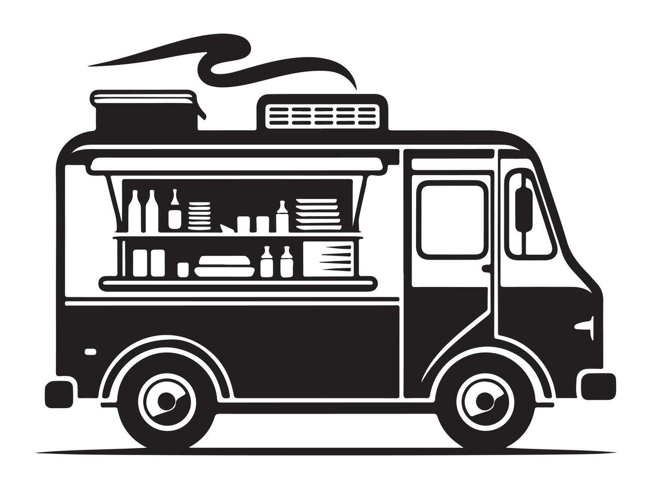 Clean Food Truck Icon Design with White Backdrop vector