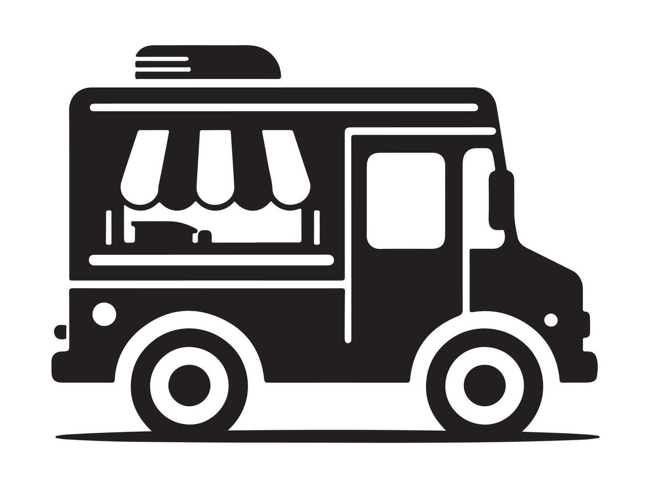Icon of a Food Truck Isolated with White Background vector