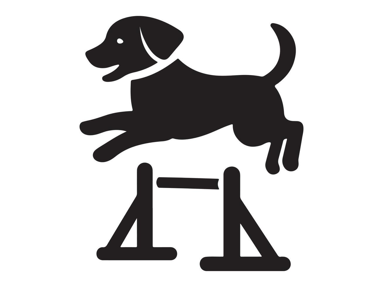 Canine Agility Showcase, Silhouette on White Canvas vector