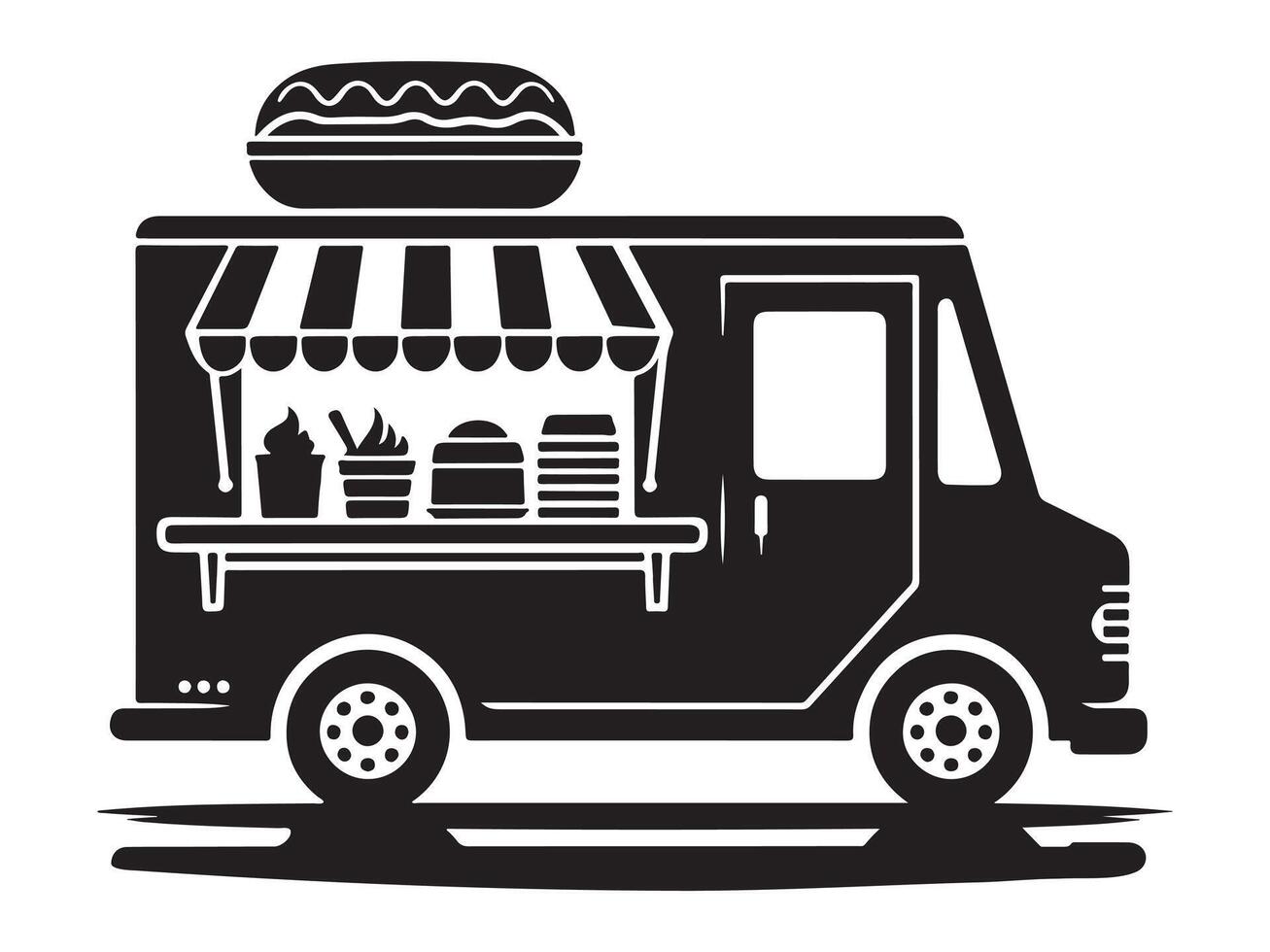 Food truck icon isolated on a white background vector